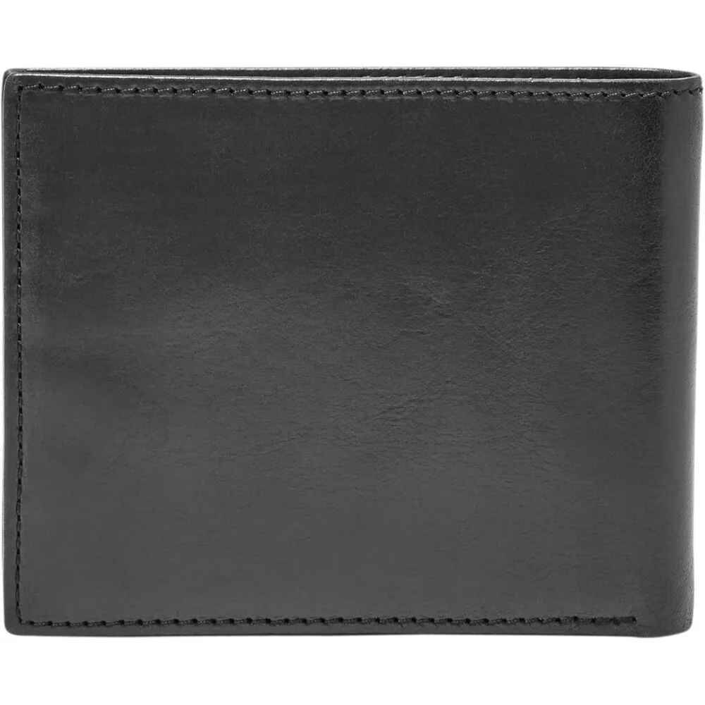 Fossil Men's Ryan Leather RFID-Blocking Bifold with Flip ID Wallet Black